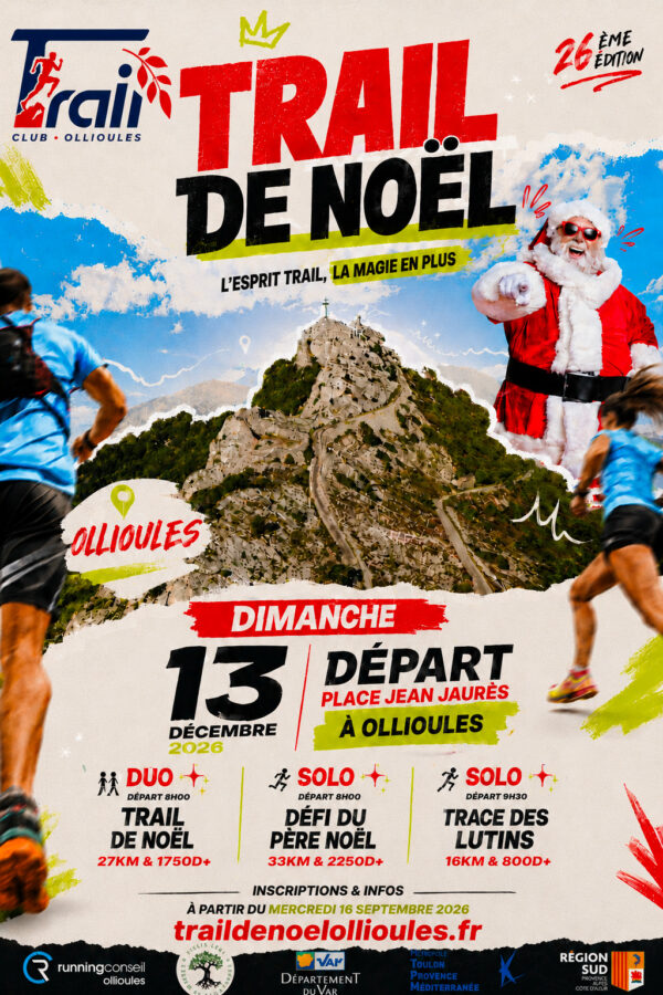 Flyer trail de Noël Ollioules 2026